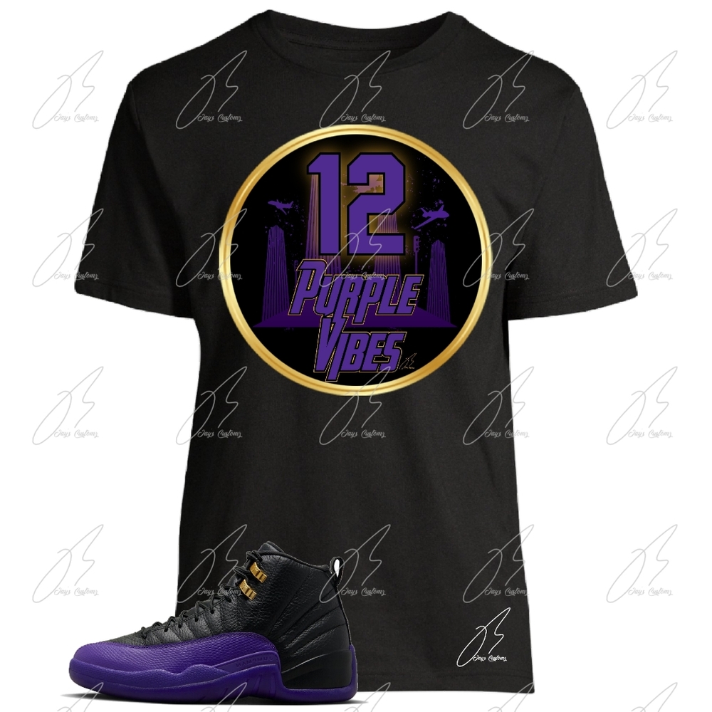Jordan 12 Purple Matching Shirt,Vibes,Unisex Graphic Tee,Best Gift,Birthday